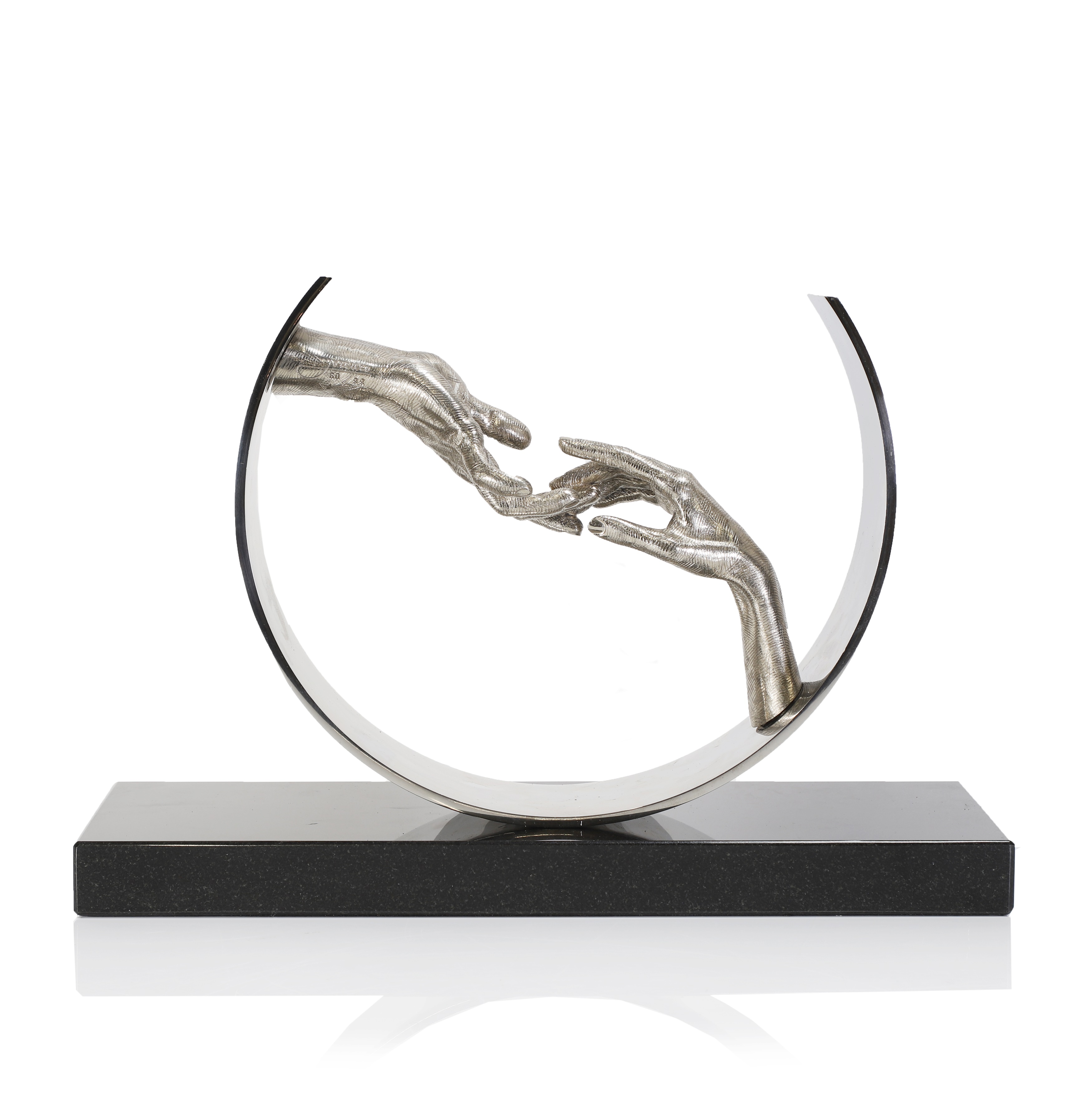 Lorenzo Quinn (b.1966) Finding Love, 2013 white bronze and granite, limited edition 60/99, signed, 42cm wide 16cm deep 28cm high, with original box and certificate (£2,000-3,000)